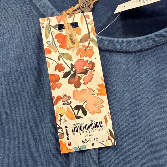 Gimmicks Washed Blue Triblend Short Sleeve Top - Picture 4 of 5